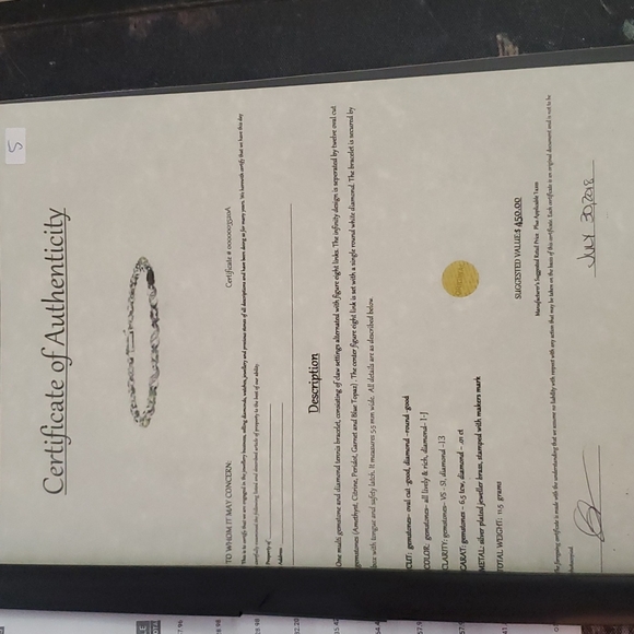 Tennis Bracelet Multi Gemstone & Diamond Cross Over - Picture 4 of 6